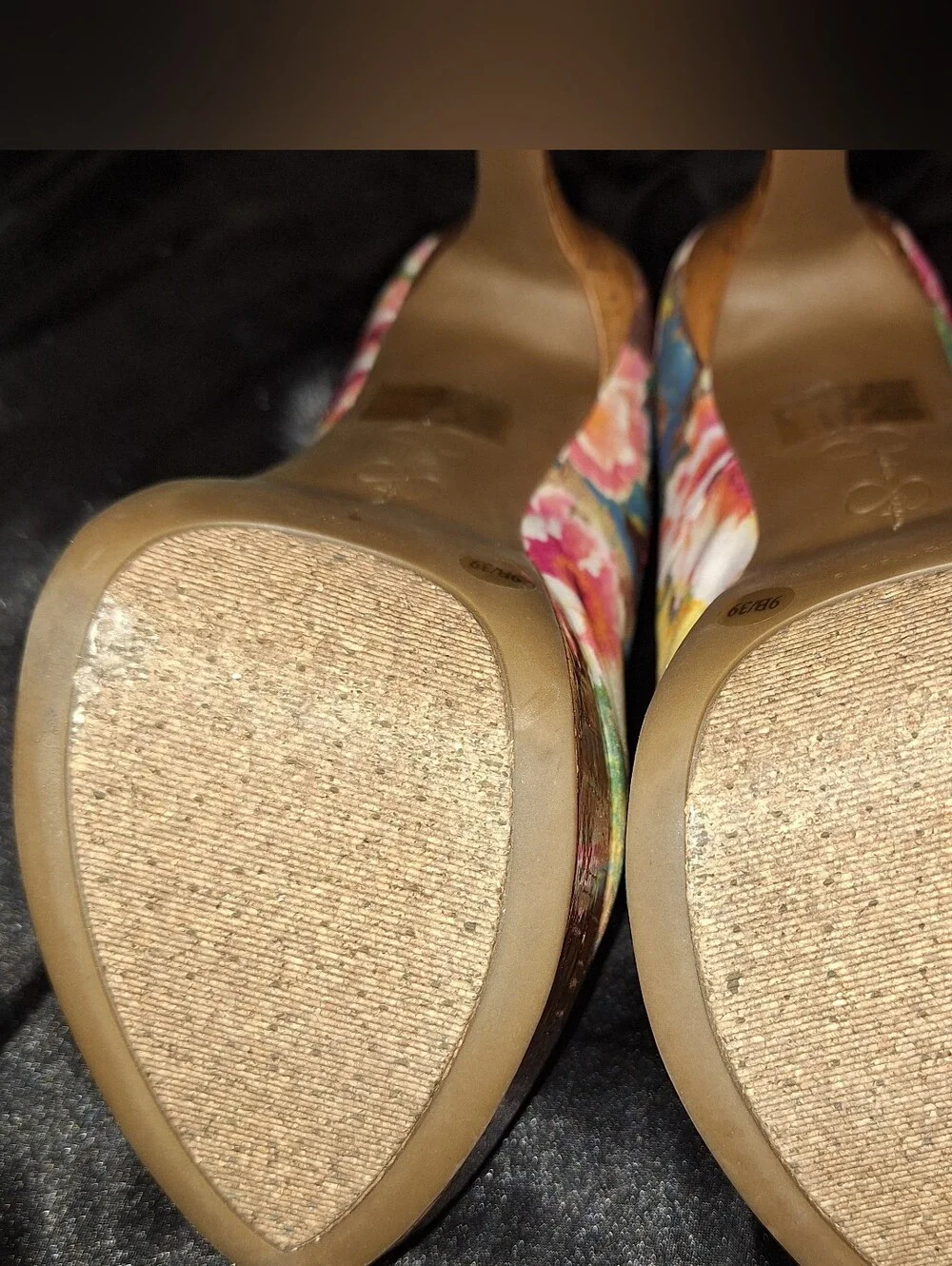 Like New Jessica Simpson Heels~Waleo~Floral Cork Platform Pumps~Pink~Size 9